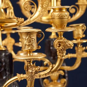 French Empire gilt bronze candelabra 