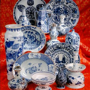 Collection blue white Chinese porcelain - Qianlong - Kangxi - vase 